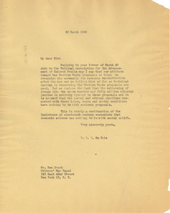 Letter from W. E. B. Du Bois to Writers' War Board