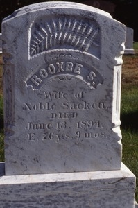 Pine Grove Cemetery (Gilmanton, N.H.) gravestone: Sackett, Rooxbe (d. 1894)