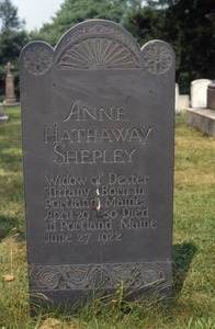 Evergreen Cemetery (Portland, Me.) gravestone: Shepley, Anne Hathaway (d. 1922)