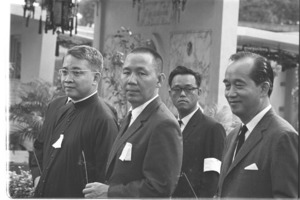 Catholic Reverend Ho van Vuio, vice Premier Nguyen Luu Vien, former Economy Minister Nguyen Xuan Oanh; Saigon.