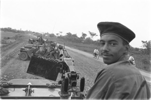 Machinegunner watching the road to Tay Ninh.