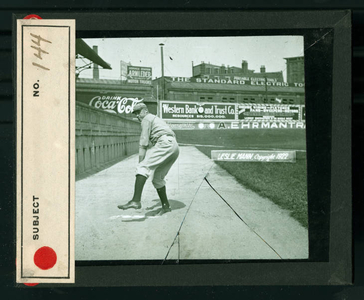 Leslie Mann Baseball Lantern Slide, No. 144