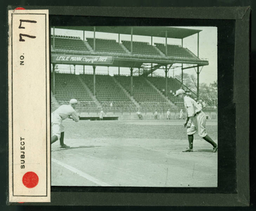 Leslie Mann Baseball Lantern Slide, No. 77