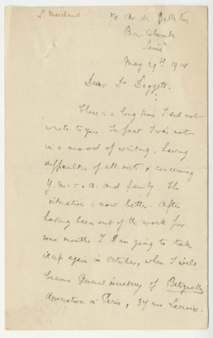Letter from Louis Marchand to Laurence L. Doggett ( May 29, 1914 )