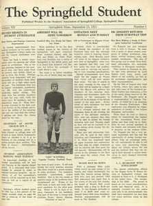 The Springfield Student (vol. 12, no. 1), September 23, 1921
