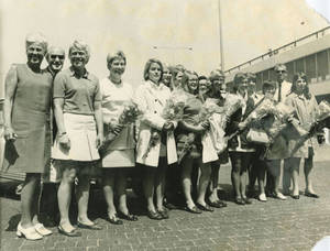 Springfield College Women's Softball Team at Schipol Airport (Summer 1971)