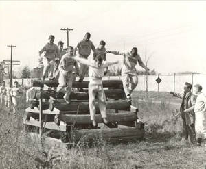Log Stack on Commando Course (c. 1943)