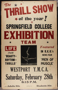 SC Gymnastics Exhibition Team Poster, Westport YMCA (February 28, 1942)