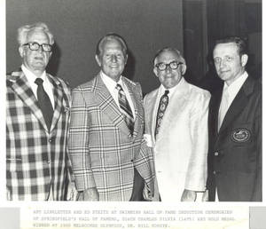 Charles Silvia, Art Linkletter, Ed Steitz, and William Yorzyk at Swimming Hall of Fame induction ceremony (1971)