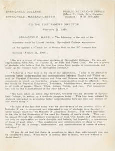 Memorandum: Black Student Demands (May 28, 1969)