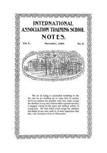 The International Association Training School Notes (vol. 5 no. 9), November, 1896