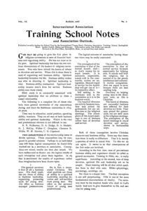 The International Association Training School Notes and Association Outlook (vol. 6 no. 3), March, 1897
