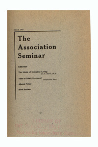 The Association Seminar (vol. 22 no. 6), March 1914
