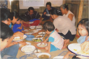 A photograph of Thin Thin Avng's birthday celebration in Nu Poe refugee camp, Thailand, 2007-07-24