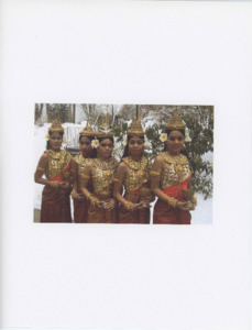 Photograph of Angkor Dance Troupe members in Blessing Dance costume, 2005