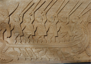 Woodworking: Close up of the woodwork by Poolsin Pat, 1987