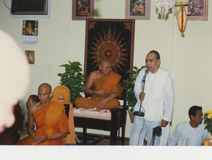 Consecration: The most senior Venerable monk from Lynn presides over the ceremony, 1987