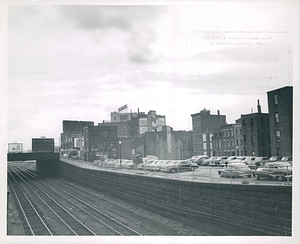 Looking southeasterly from railroad bridge on Harrison Avenue