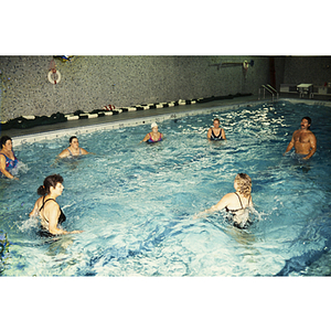 Adult water aerobics class