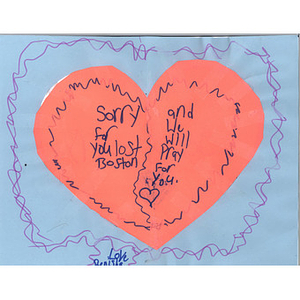 Hearts sympathy card from an Illinois student