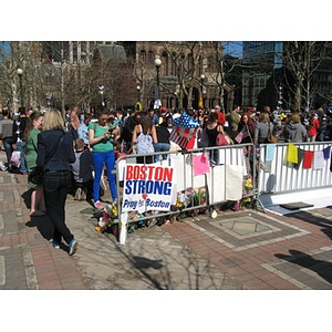 Crowd at Boston Marathon Copley Square memorial