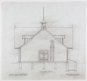 Stable transverse section, 1/4 inch scale, residence of F. K. Sturgis, "Faxon Lodge", Newport, R.I.