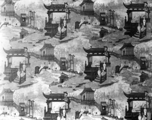 Interior view of the Dorothy Quincy House, wallpaper, Quincy, Mass., undated