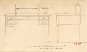 "Desk of Mahogany and Inlay"
