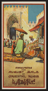 Trade card for B. Altman & Co., August sale of oriental rugs, location unknown, undated
