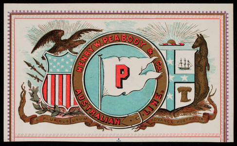 Trade card for Henry W. Peabody & Co., Australian Line, 114 State Street, Boston, Mass.