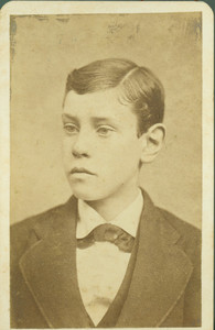 Head-and-shoulders portrait of a young man, looking left, location unknown, undated
