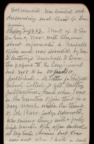 Thomas Lincoln Casey Notebook, September 1889-November 1889, 19, Friday Sept 22