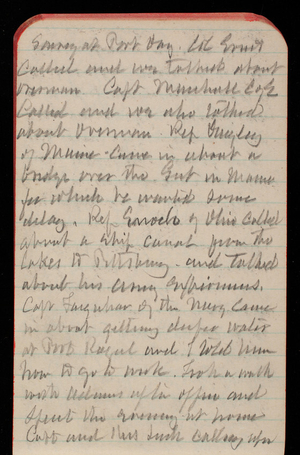 Thomas Lincoln Casey Notebook, October 1891-December 1891, 79, [illegible] at Port Day. Col Ernst called