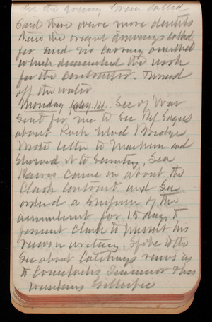 Thomas Lincoln Casey Notebook, November 1894-March 1895, 080, In the evening Green called
