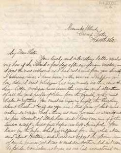 Letter from Frank Lee to Rose Lee Saltonstall, 18 February 1862