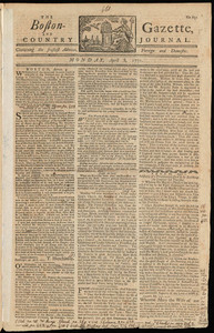 The Boston-Gazette, and Country Journal, 8 April 1771