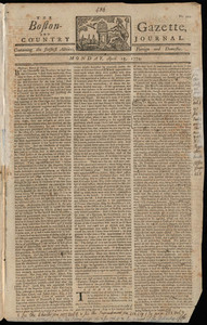 The Boston-Gazette, and Country Journal, 25 April 1774