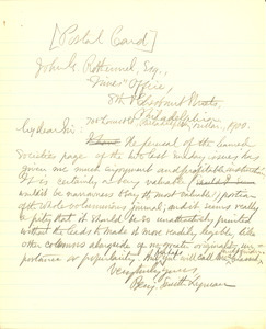 Letter from Benjamin Smith Lyman to John G. Rettermel