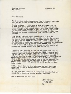 Letter from John F. Ryan to Charles L. Whipple