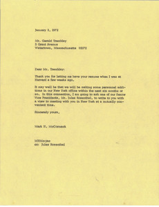 Letter from Mark H. McCormack to Gerald Tremblay