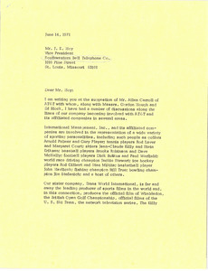 Letter from Mark H. McCormack to J. E. Hoy