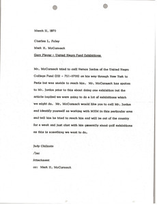 Memorandum from Judy Chilcote to Charles L. Foley