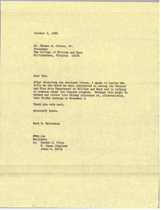 Letter from Mark H. McCormack to Thomas A. Graves