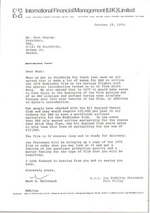 Letter from Mark H. McCormack to Knut Hagrup