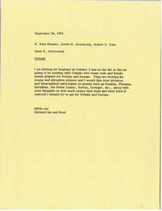 Memorandum from Mark H. McCormack to H. Kent Stanner
