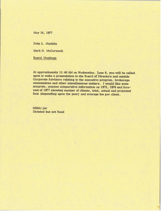 Memorandum from Mark H. McCormack to John L. Macklin