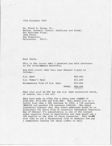 Letter from Mark H. McCormack to Frank D. Tatum