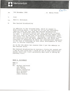 Memorandum from Mark H. McCormack to list