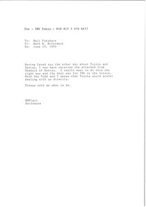 Fax from Mark H. McCormack to Haji Fukuhara