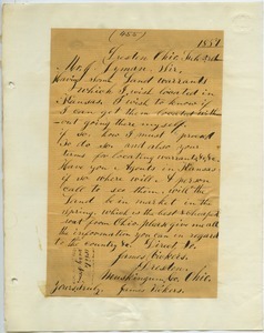 Letter from James Vickers to Joseph Lyman